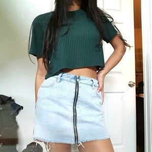 Ribbed Forest Green Forever 21Crop Top